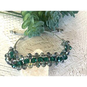 Green Aurora Borealis Adjustable Bracelet